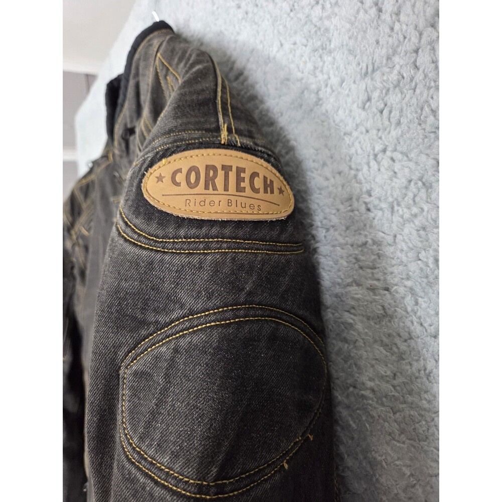 Cortech DSX Jacket Mens L (44) Black Rider Blues Motorcycle Armor Vented Denim - Picture 5 of 12